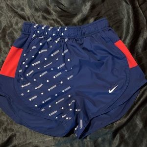 Nike Dri Fit Blue and Red Star Print Shorts